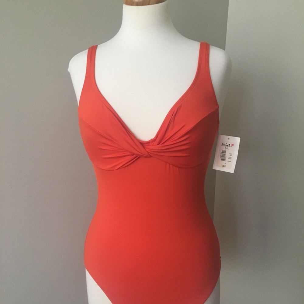 NWT leilani women’s orange one piece swimsuit